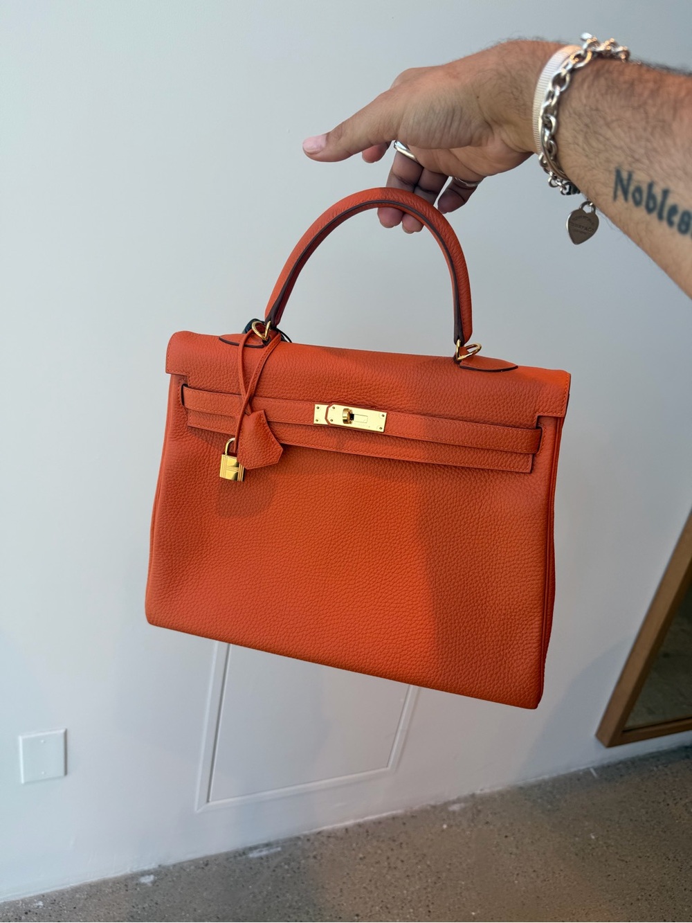 Hermes Orange H Togo Kelly 35